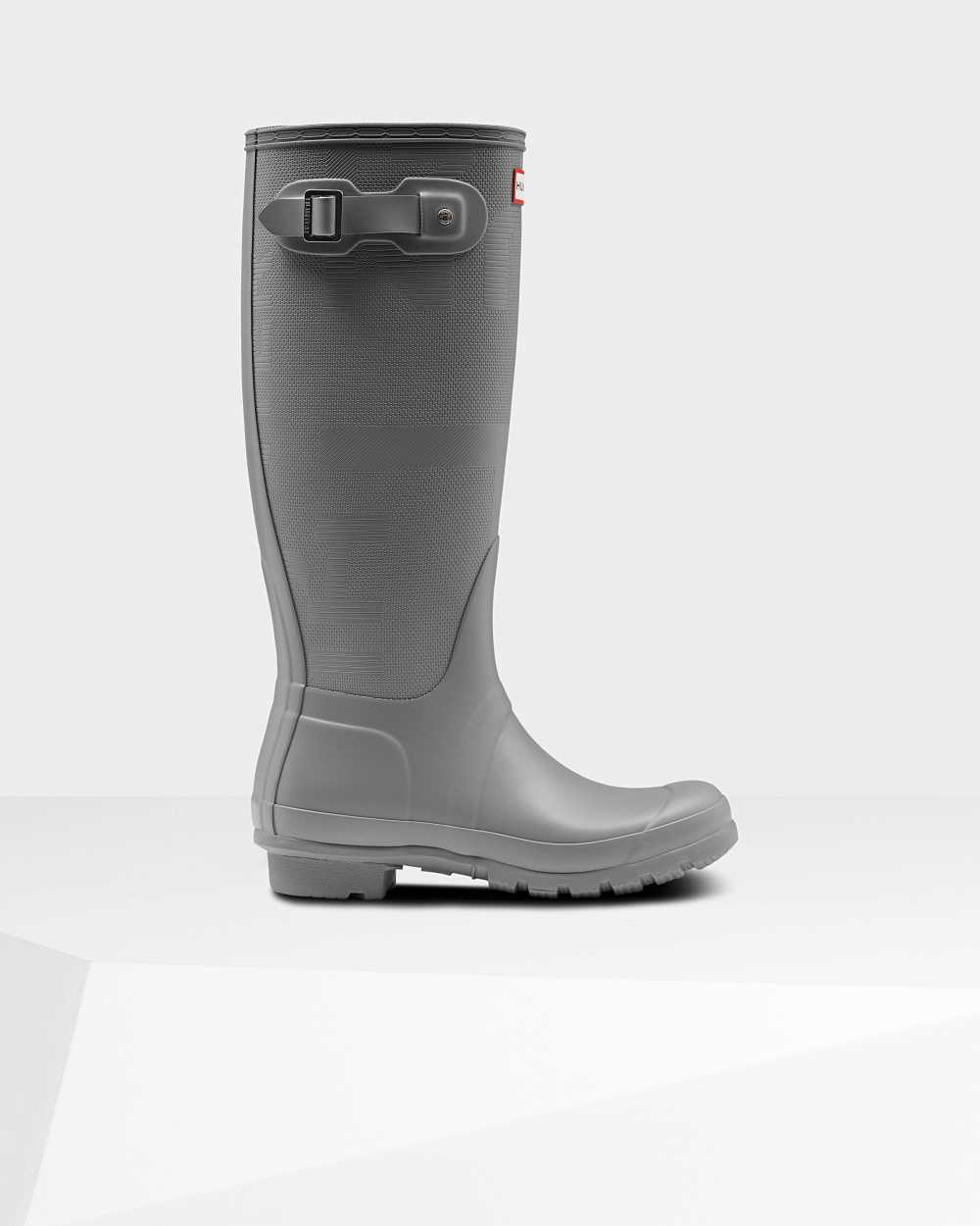 Botas De Agua Mujer - Hunter Original Tall Exploded Logo Texture Gris - LYSPMF-804 - Gris